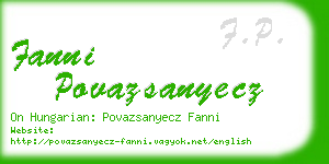 fanni povazsanyecz business card